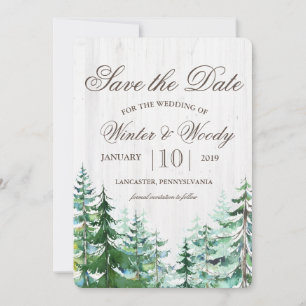 Enregistrer la date Invitation de l'arbre rustique