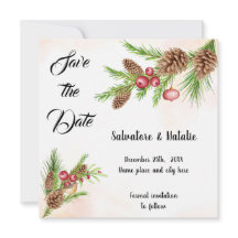 Enregistrer la date Invitation de Noël