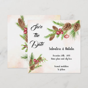 Enregistrer la date Invitation de Noël