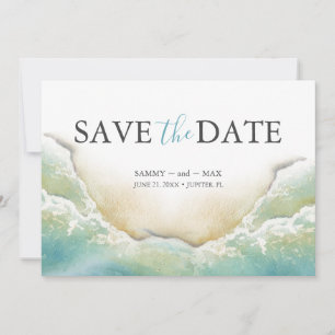 Enregistrer La Date Invitations Watercolor Beach W