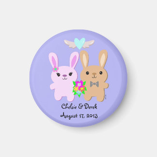 Enregistrer la date Lapin Rabbit Couple Magnet