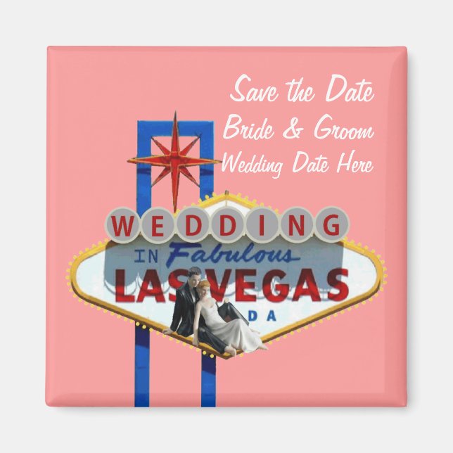 Enregistrer la date Las Vegas Mariage Magnet (Devant)