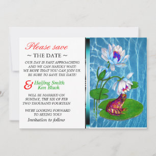 Enregistrer La Date Lily Pad Invitation Avec La Gr