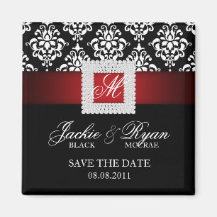 Enregistrer la date Magnet Bijoux Broche Rouge Noi