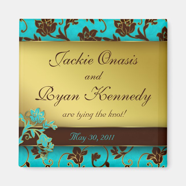 Enregistrer la date Magnet Elegant Gold Floral BB  (Devant)