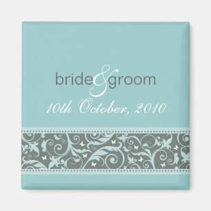 ENREGISTRER LA DATE MAGNET :: papillon - bleu glac