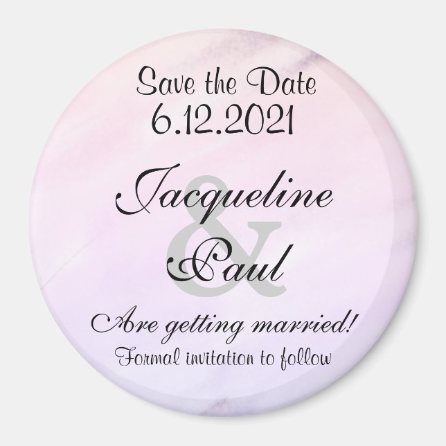 Enregistrer la date Magnets d'aquarelle violet (Devant)