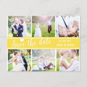 ENREGISTRER LA DATE Mariage Jaune 6 PHOTO Carte po