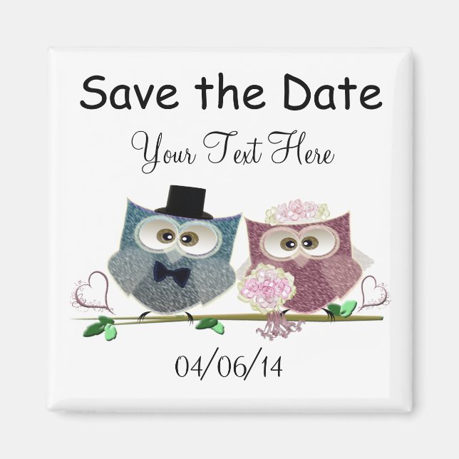 Enregistrer la date Mariage Owls Art Magnet (Devant)