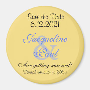 Enregistrer la date Mellow Yellow Blue Magnets