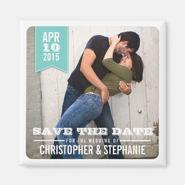 Enregistrer la date Modern Rustic Photo Magnet (Devant)