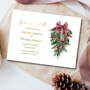 enregistrer la date or script christmas carte vint