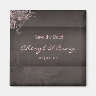 Enregistrer la date Pink Brown frigo aimant