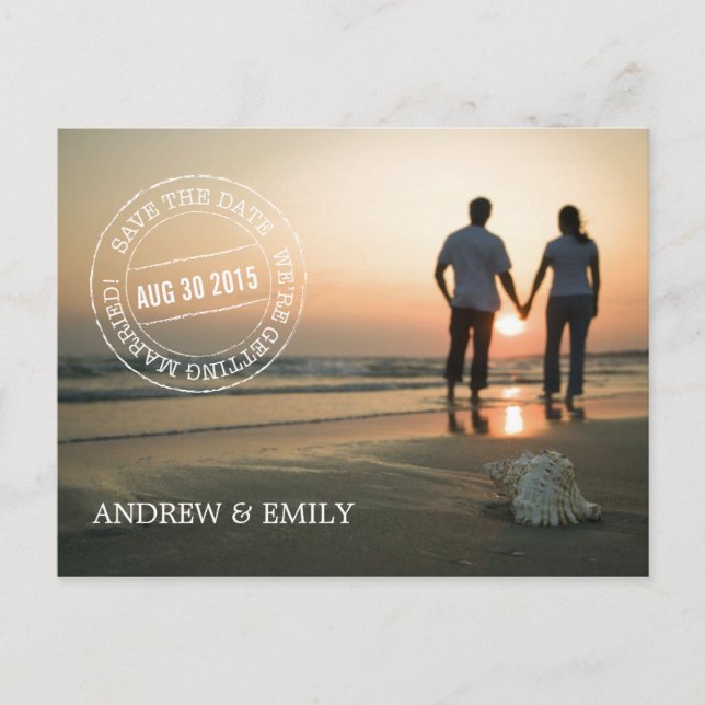 Enregistrer la date Postmark Circle Photo Carte po (Devant)