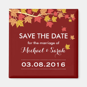 Enregistrer la date Red Maple Feuille Magnet