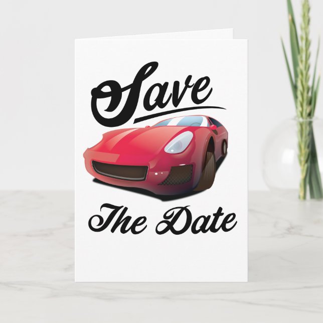 Enregistrer la date Red Sports Car (Devant)