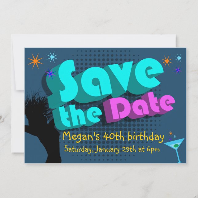 Enregistrer la date Retour aux 80s Invitation du p (Devant)