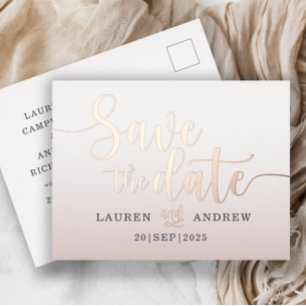 Enregistrer la date Rose Gold Foil de la carte pos