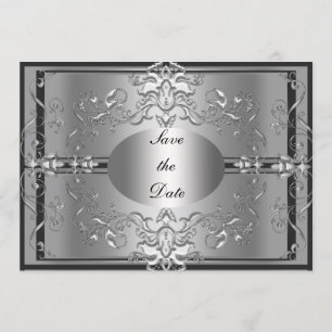 Enregistrer La Date Silver Elegant Invitation