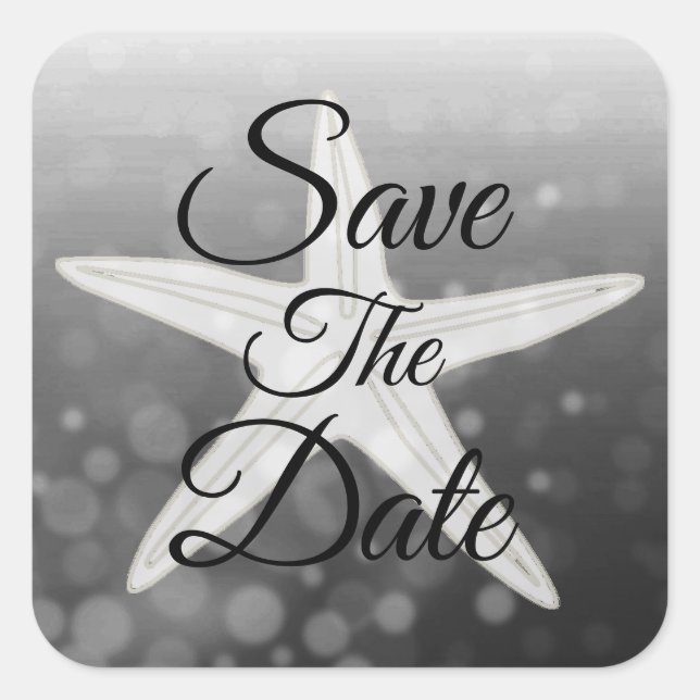 Enregistrer la date Sticker Mariage Black Starfish (Devant)