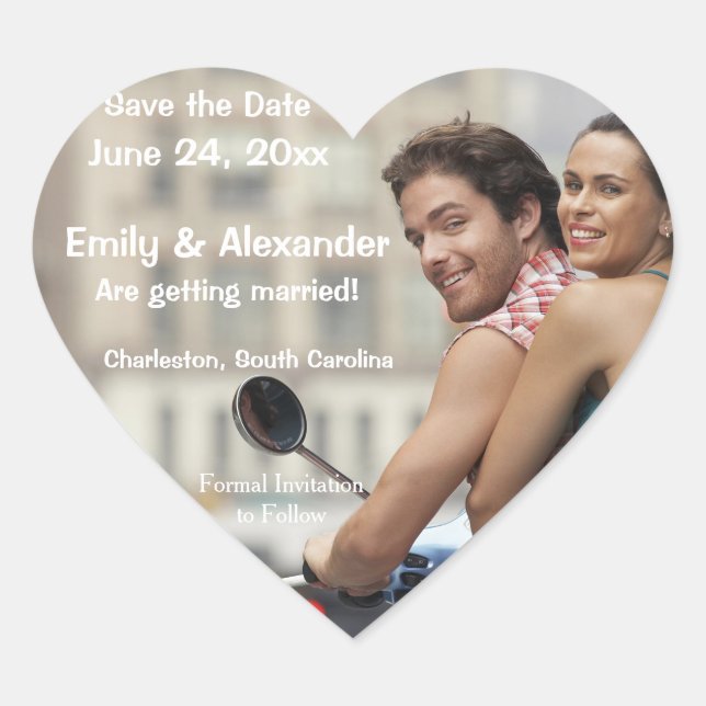 Enregistrer la date Sticker photo Mariage personna (Devant)