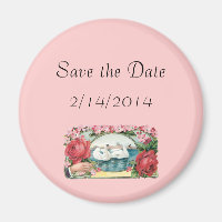 Enregistrer la date Swans Rose Aimant personnalisé