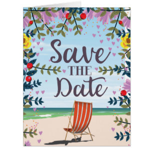 Enregistrer La Date Vintage Plage Vintage et trans