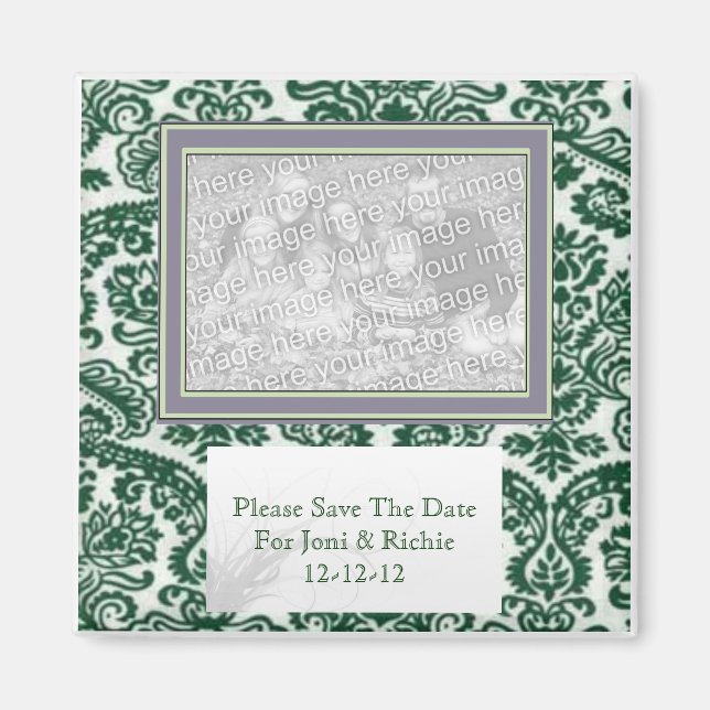 ENREGISTRER LA MAGNET DE LA FAVEUR DE MARIAGE DATE (Devant)