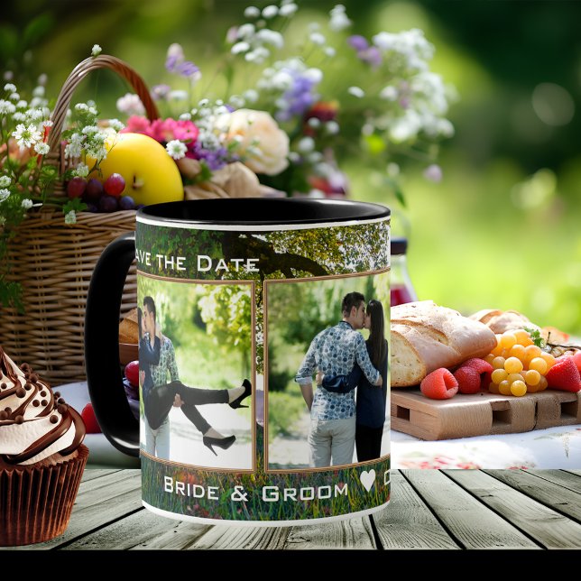 Enregistrer La Mug Photo Nature Arborescence De Da (Save the Date photo mug featuring your own photos framed by the image of a beautiful old tree)