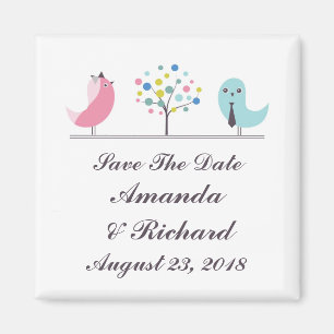 Enregistrer le aimant Date Mariée et Oiseaux de ch