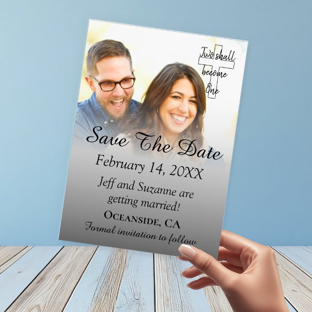 Enregistrer le Faire-part de filtre gris photo dat (Save The Date Photo Silver Engagement Announcement
)