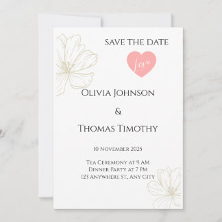 Enregistrer le Faire-part de mariage de date, Flor