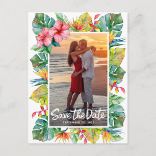 Enregistrer Le Mariage Date Carte postale Tropic