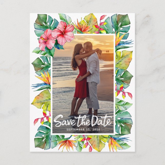 Enregistrer Le Mariage Date | Carte postale Tropic (Devant)