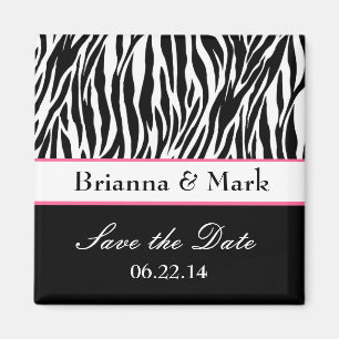 Enregistrer le Mariage de date Magnet noir blanc e