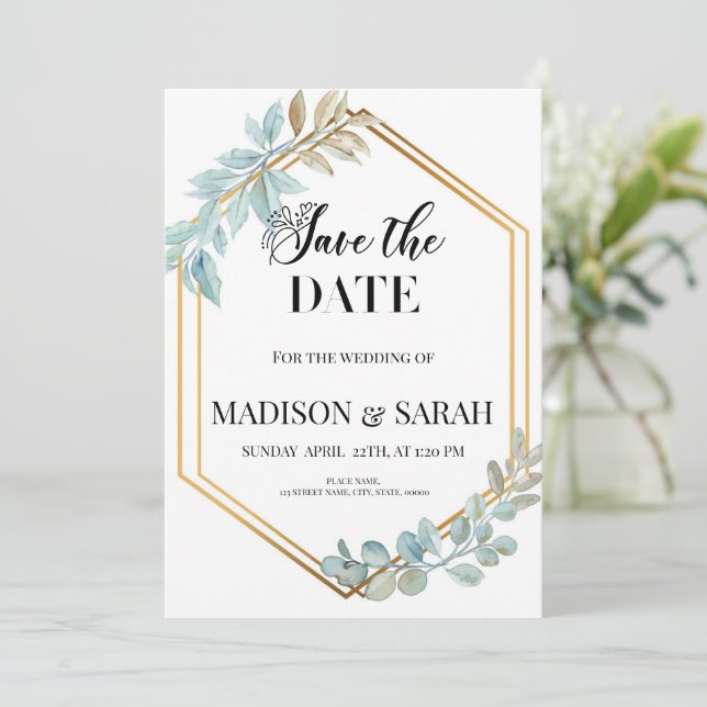 Enregistrer Le Modèle Date Invitation (Debout devant)