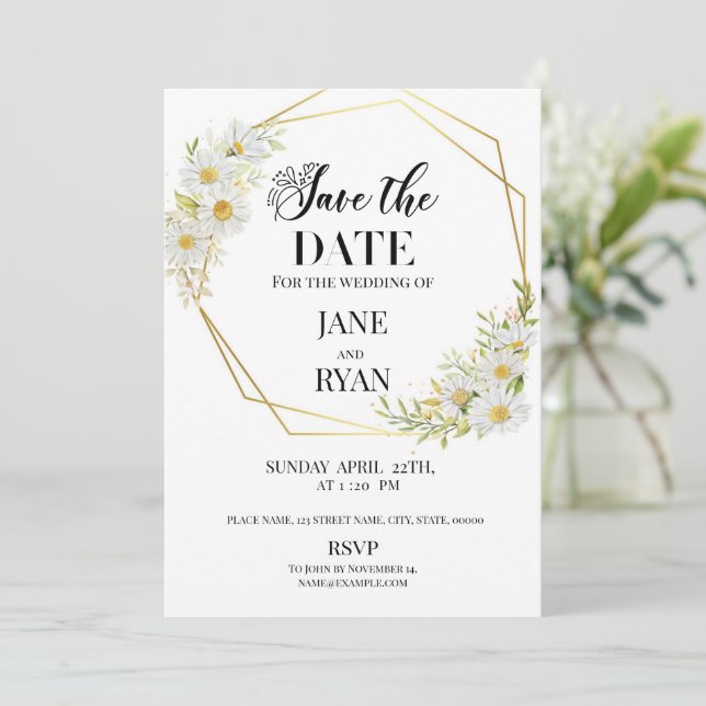 Enregistrer Le Modèle Date Invitation (Debout devant)