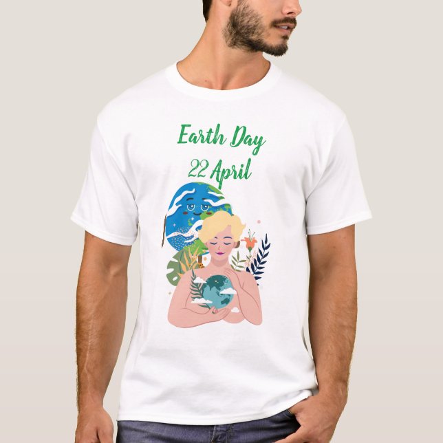 Enregistrer le T-shirt Jour des terres vert (Devant)