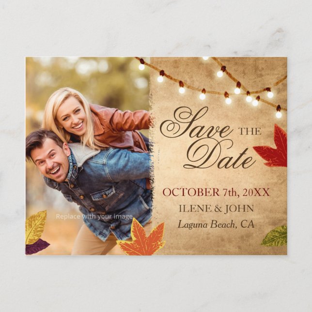 Enregistrer les cartes postales Date | Rustic Autu (Devant)