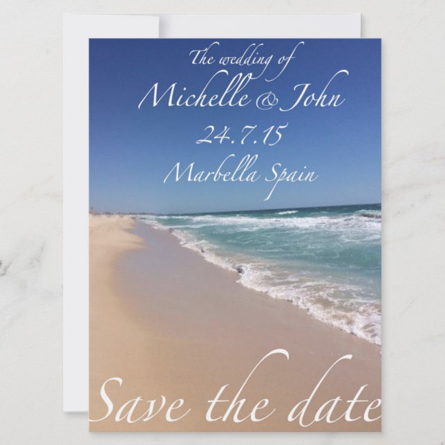 Enregistrer les invitations de style plage de date (Devant)