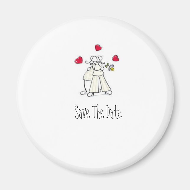 Enregistrer les magnets mariages de date mignon Pe (Devant)
