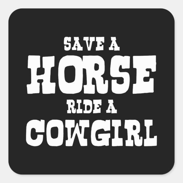 ENREGISTRER UN CHEVAL UN CARRÉ COWGIRL STICKER (Devant)