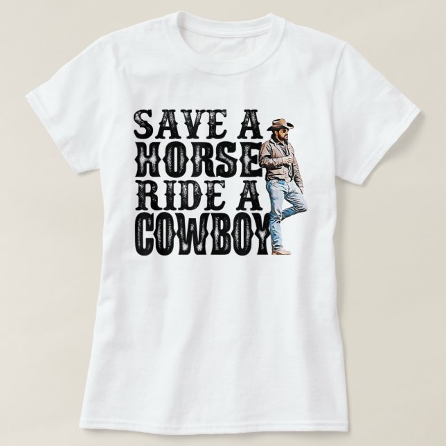 Enregistrer une balade à cheval un cowboy T-shirt  (Design devant)
