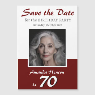 Enregistrez la Date 70e Anniversaire Photo Magnet