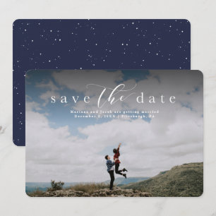 Enregistrez la date carte photo élégante script