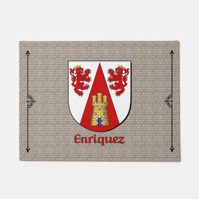Enriquez Historical Shield on Cobblestone Doormat (Front)
