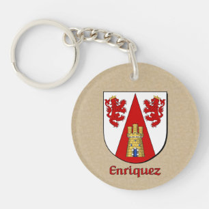 Enriquez Historical Shield with Flag of Mexico Keychain
