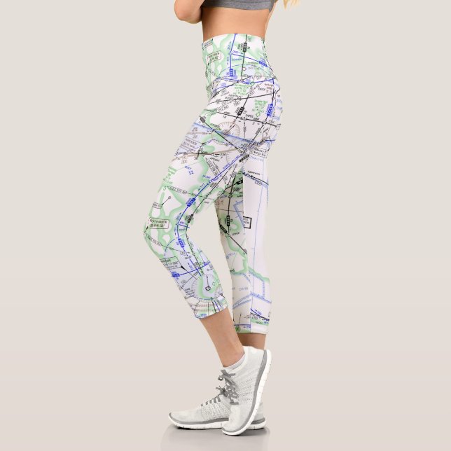 Enroute Low Altitude Chart Capri Leggings (Left)