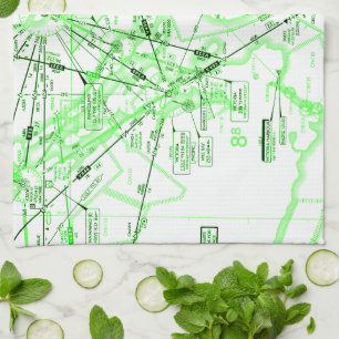 Enroute Low Altitude Chart Kitchen Towel