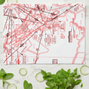 Enroute Low Altitude Chart Kitchen Towel